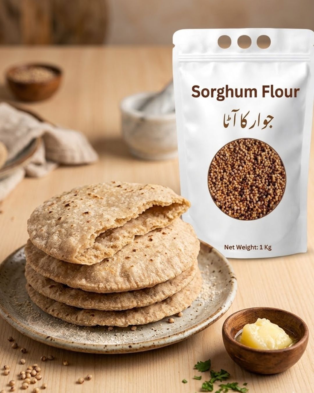 Sorghum Flour - Gluten-Free (جوار کا آٹا) - 1 kg